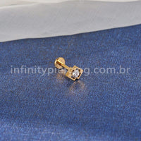 Piercing Labret Titânio Oval Zircônia