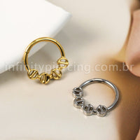 Piercing Argola Titânio Segmento Articulado Detalhado