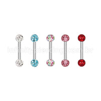 Piercing Barbell Titânio Cristais Swaroski