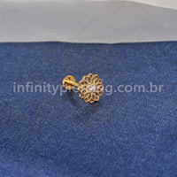 Piercing Labret Titânio Flor Vazada Detalhada
