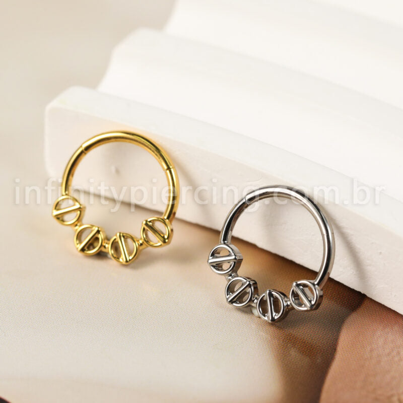 Piercing Argola Titânio Segmento Articulado Detalhado