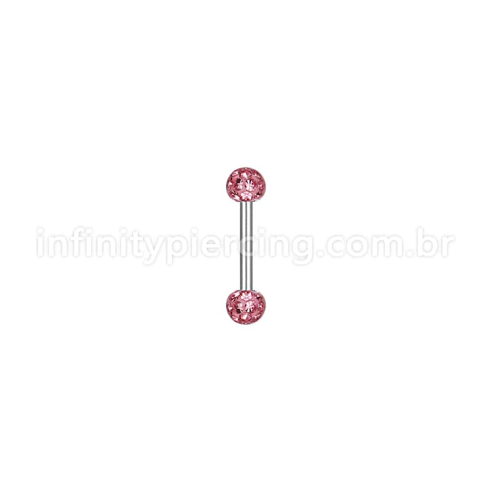 Piercing Barbell Titânio Cristais Swaroski