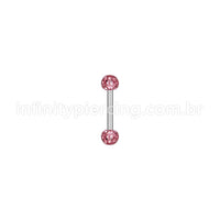 Piercing Barbell Titânio Cristais Swaroski