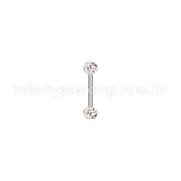 Piercing Barbell Titânio Cristais Swaroski