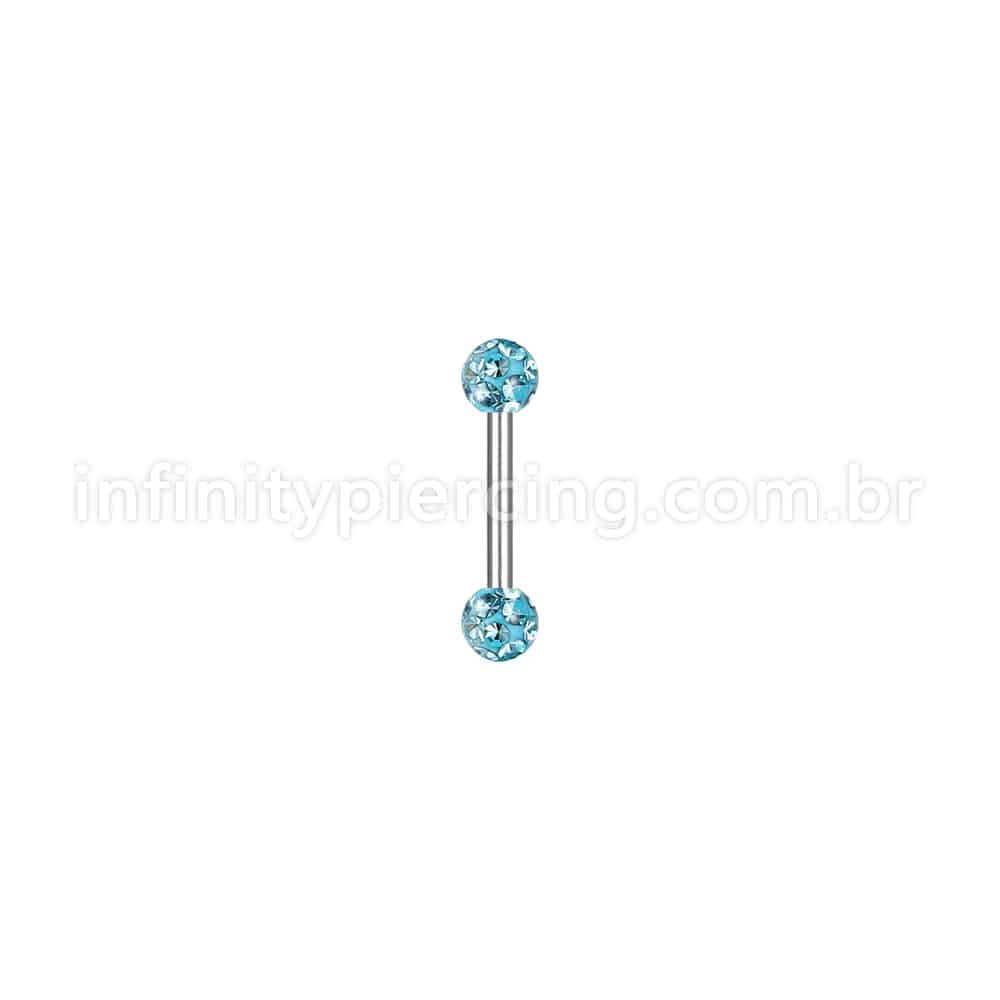 Piercing Barbell Titânio Cristais Swaroski