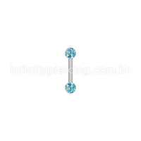 Piercing Barbell Titânio Cristais Swaroski