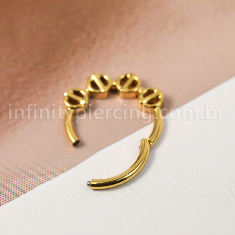 Piercing Argola Titânio Segmento Articulado Detalhado