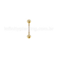 Piercing Mamilo Aço Cirúrgico Zircônia Cravejada