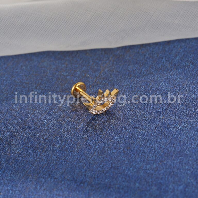 Piercing Labret Titânio Olho Com Zircônia