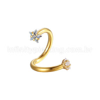 Piercing Twister Aço Cirúrgico Zircônia Estrela
