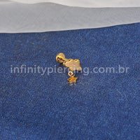 Piercing Labret Titânio Nuvem Com Pingente Estrela