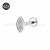 Piercing Labret Titânio Indiano Olho Zircônia