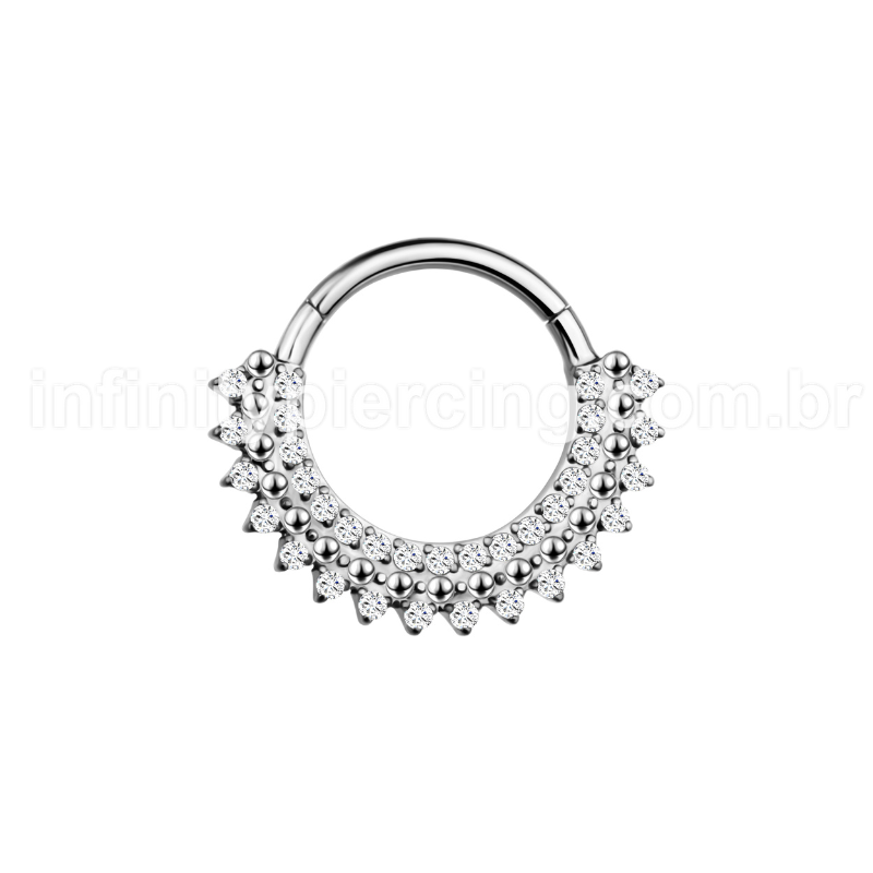 Piercing Argola  Aço Cirúrgico Segmento Articulado Indiano Zircônia