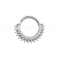 Piercing Argola  Aço Cirúrgico Segmento Articulado Indiano Zircônia