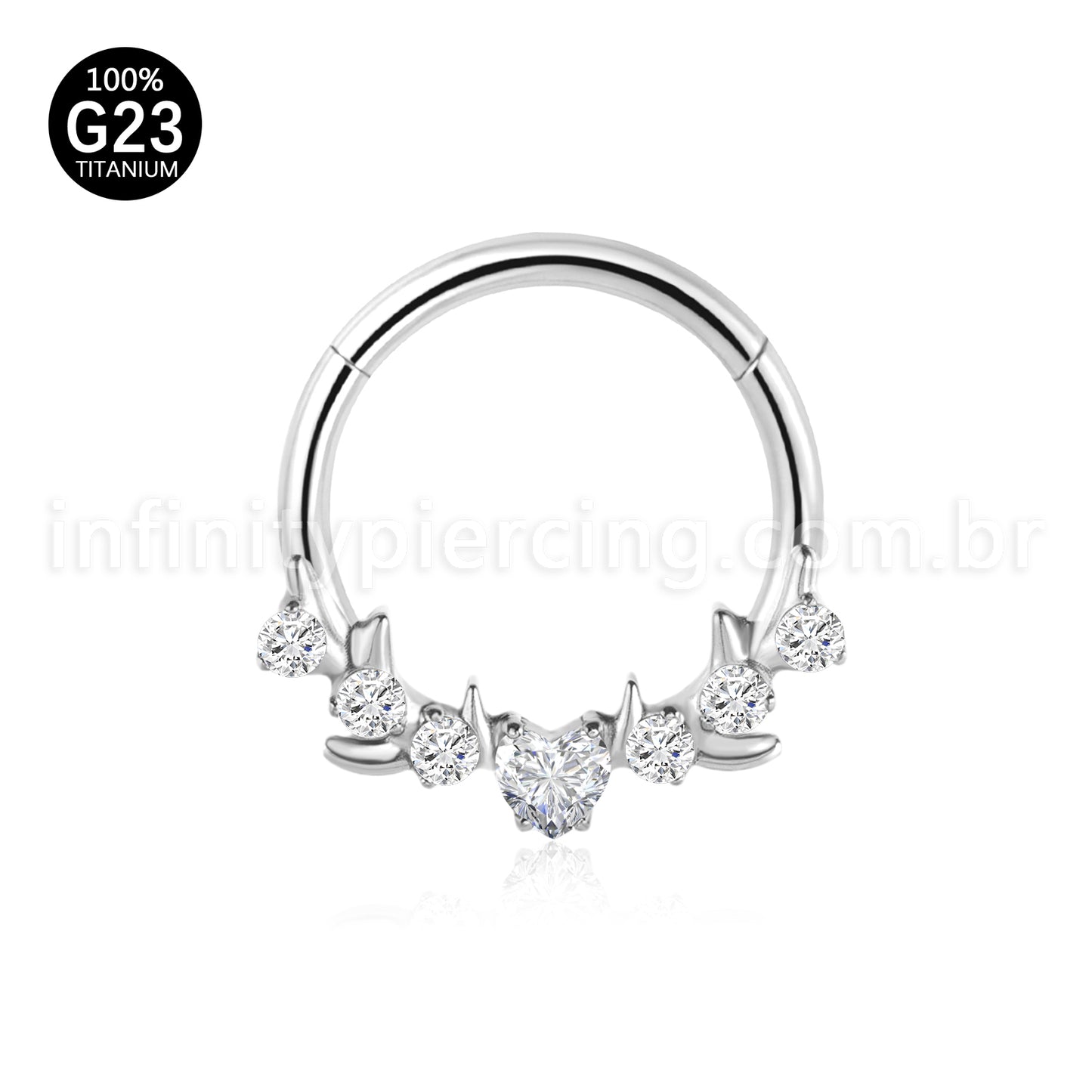 Piercing Argola Titânio Zircônia Cravejada