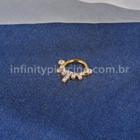 Piercing Argola Aço Cirúrgico Zircônia Cravejada