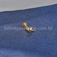 Piercing Labret Aço Cirúrgico Guarda-Chuva Zircônia