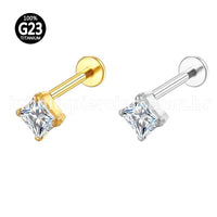 Piercing Labret Titânio Pedra Zircônia