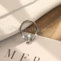 Piercing Argola Titânio Segmento Articulado Zircônias