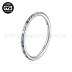 Piercing Argola Segmento Articulado Titânio Zircônia Colorida
