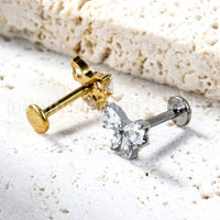 Piercing Labret Titânio Laço Zircônia Cravejada