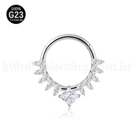 Piercing Argola Titânio Zircônia Cravejada Frontal