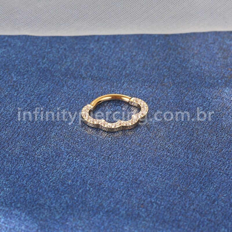 Piercing Meia Argola Aço Cirúrgico Nuvem