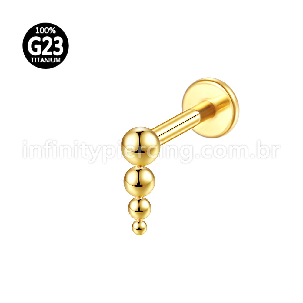 Piercing Labret Titânio Bolinhas