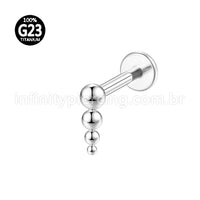 Piercing Labret Titânio Bolinhas