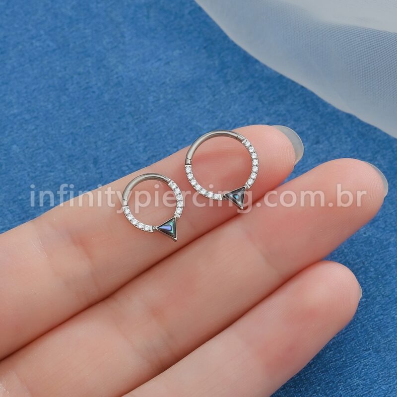Piercing Argola Titânio Segmento Articulado Zircônia