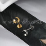 Piercing Labret Titânio Lua Zircônia