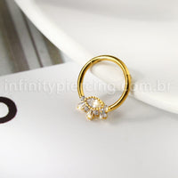 Piercing Argola Titânio / Olho Zircônia Cravejada