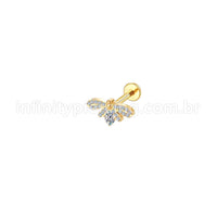 Piercing Labret Aço Cirúrgico Abelha Zircônia