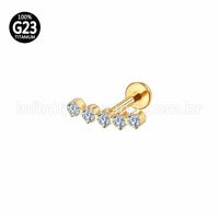 Piercing Labret Titânio 5 Zircônias