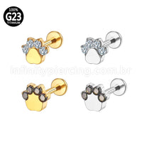 Piercing Labret Titânio Patinha Zircônia