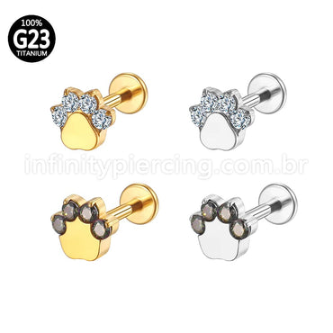 Piercing Labret Titânio Patinha Zircônia