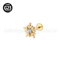 Piercing Labret Titânio Floco De Neve