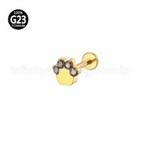 Piercing Labret Titânio Patinha Zircônia