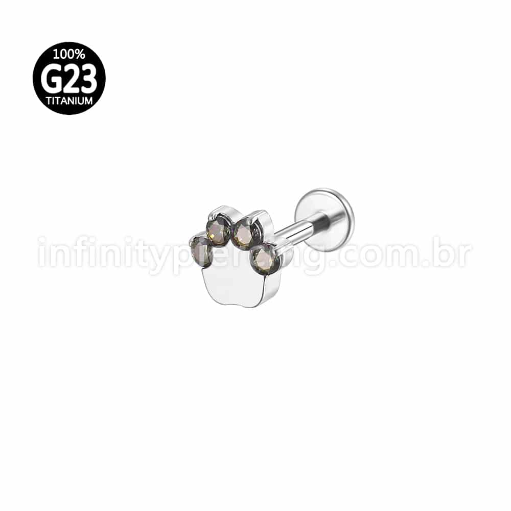 Piercing Labret Titânio Patinha Zircônia