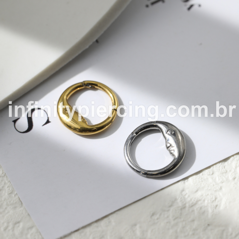 Piercing Argola Aço Cirúrgico Lua