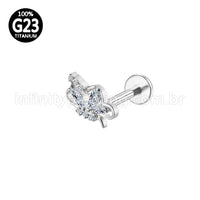 Piercing Labret Titânio Zircônia Cravejada
