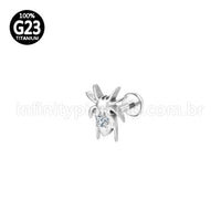 Piercing Labret Titânio Aranha Com Zircônia Cravejada