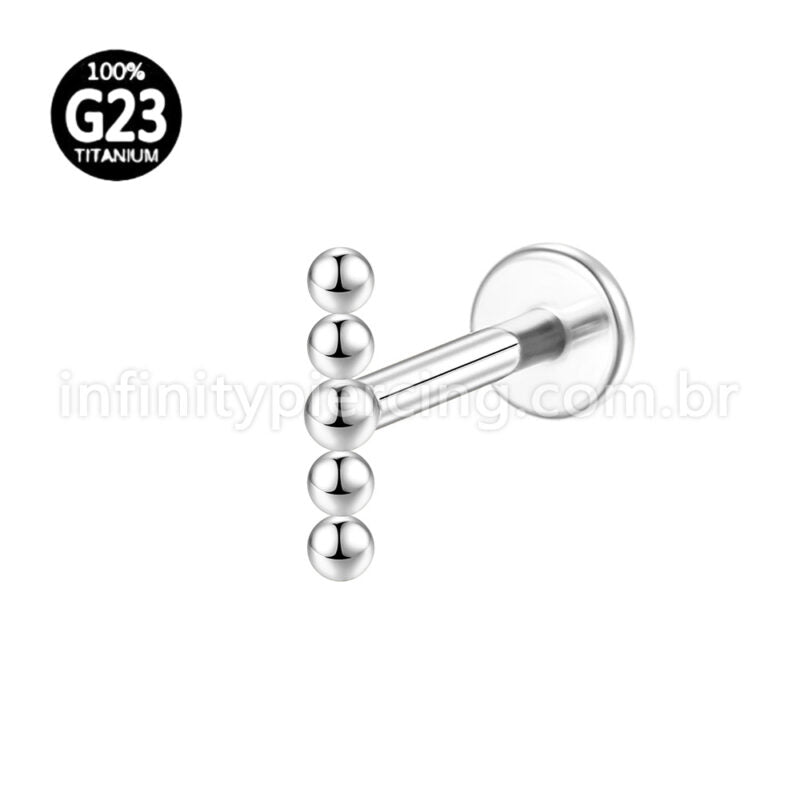 Piercing Labret Titânio Bolinhas