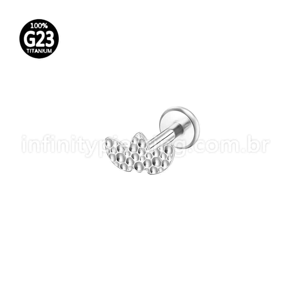 Piercing Labret Titânio Folhas Detalhadas