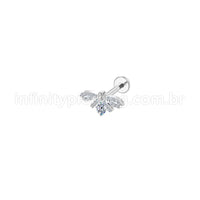 Piercing Labret Aço Cirúrgico Abelha Zircônia