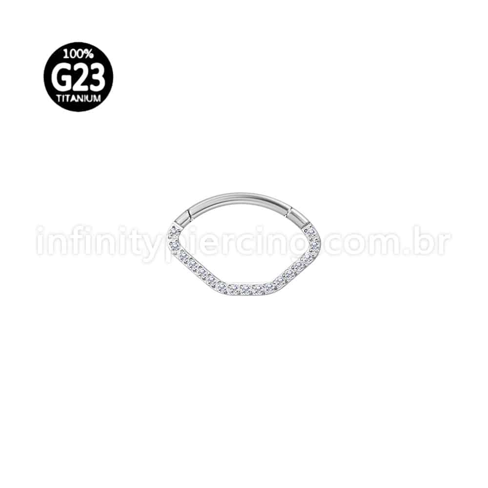 Piercing Meia Argola Titânio Zircônia