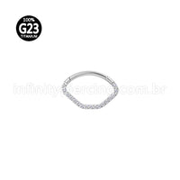 Piercing Meia Argola Titânio Zircônia