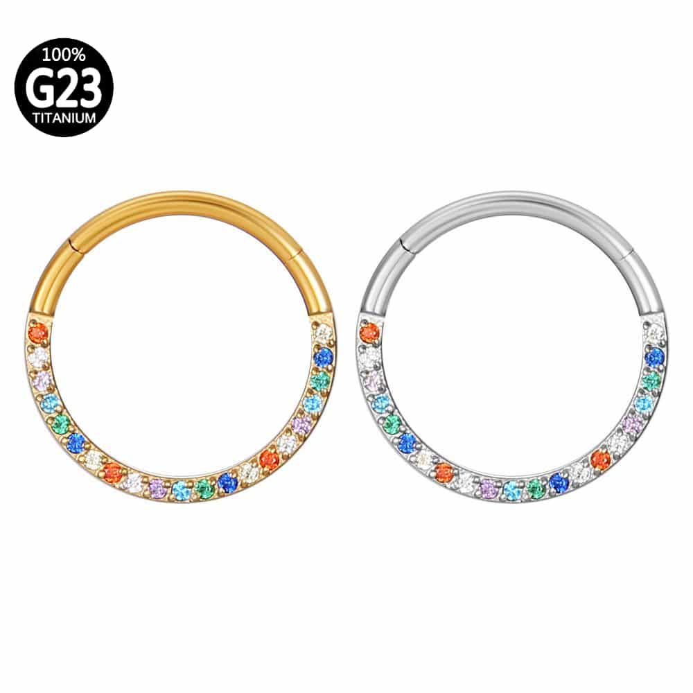 Piercing Argola Segmento Articulado Titânio Zircônia