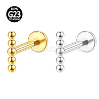 Piercing Labret Titânio Bolinhas