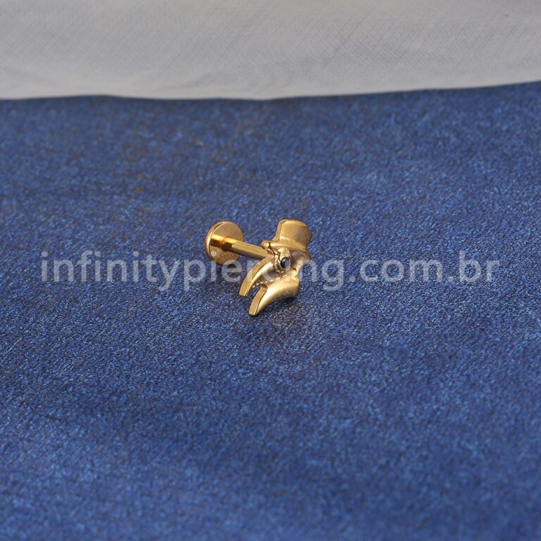 Piercing Labret Titânio Pinguim